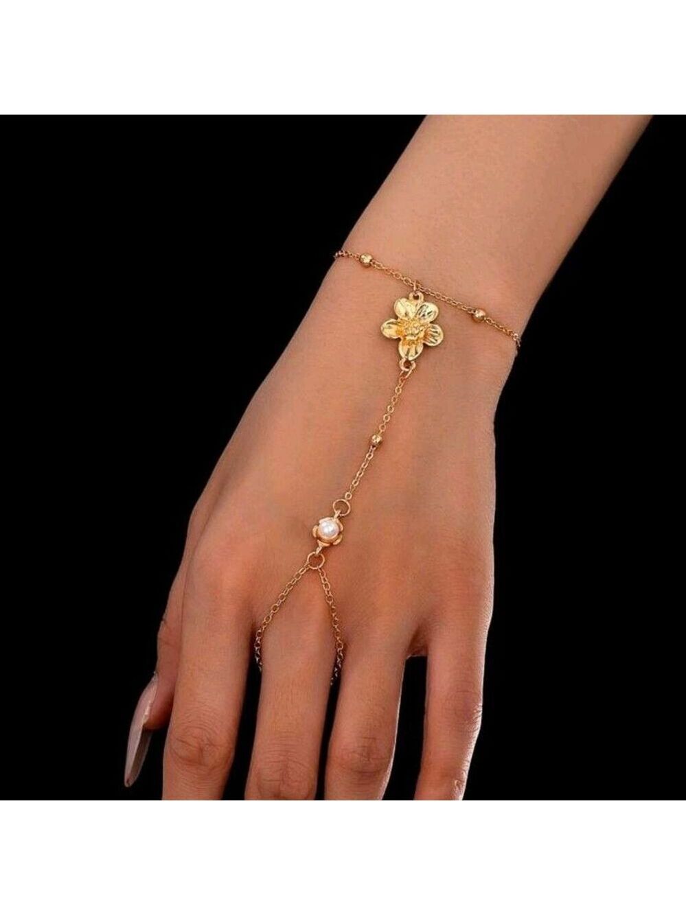 Elegant Gold Hand Chain Bracelet